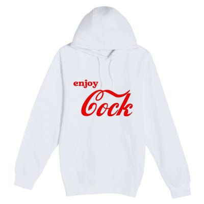 Enjoy Cock Funny Parody Logo Gift Premium Pullover Hoodie