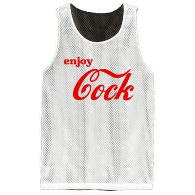 Enjoy Cock Funny Parody Logo Gift Mesh Reversible Basketball Jersey Tank