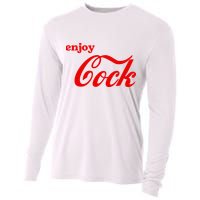 Enjoy Cock Funny Parody Logo Gift Cooling Performance Long Sleeve Crew