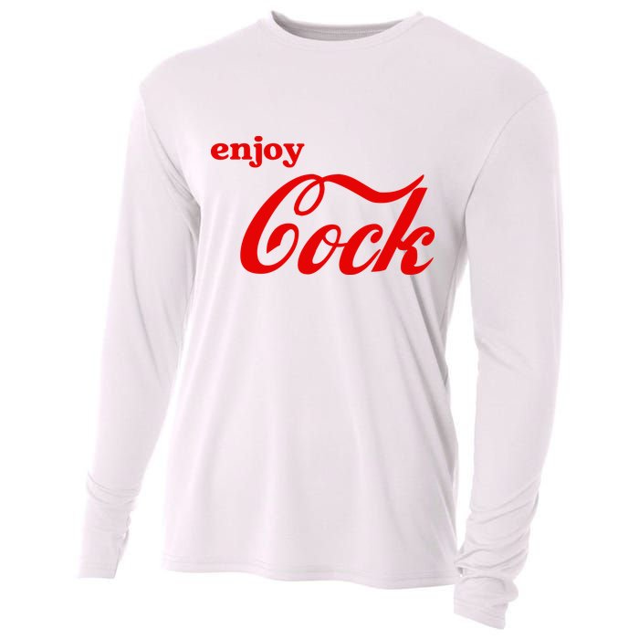 Enjoy Cock Funny Parody Logo Gift Cooling Performance Long Sleeve Crew