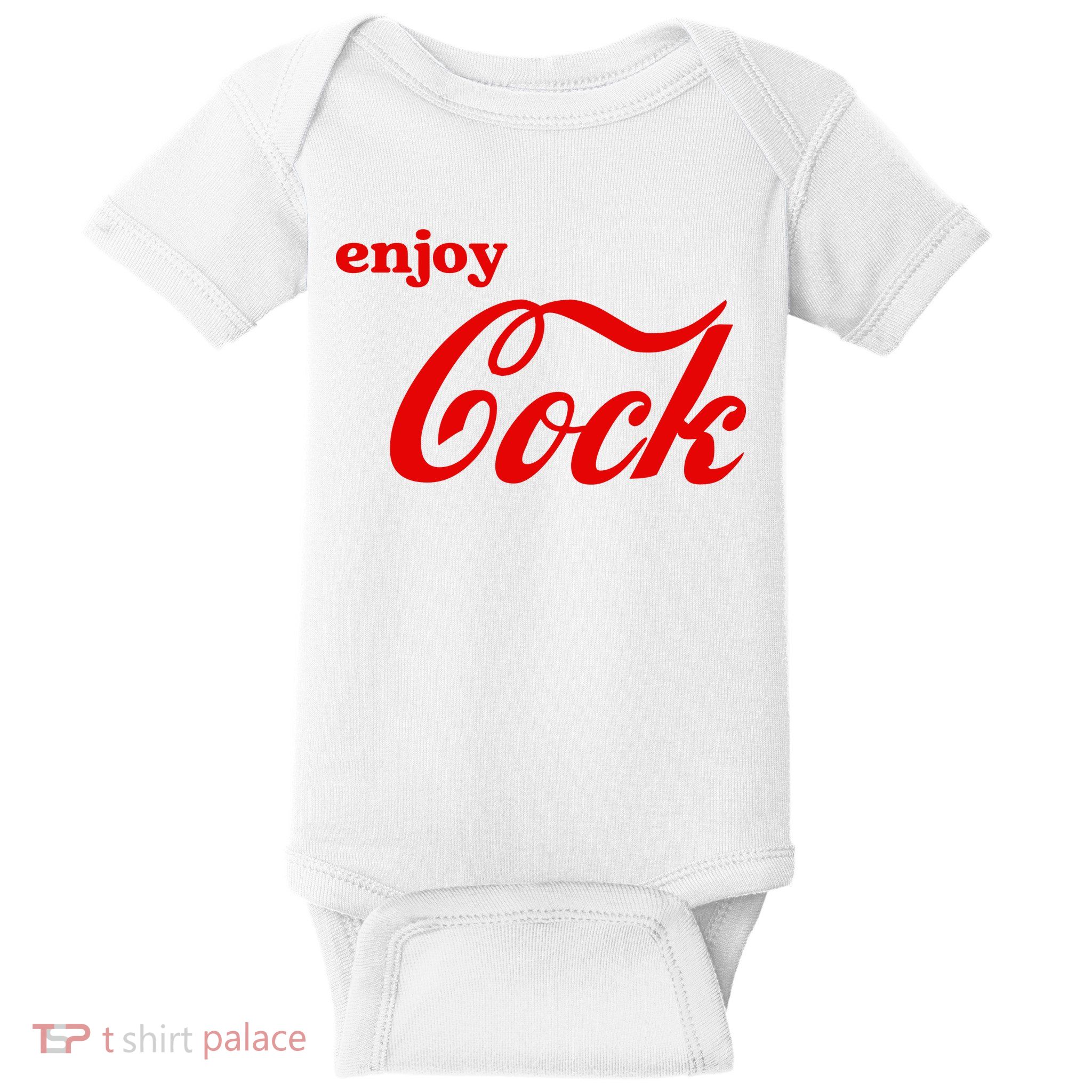Enjoy Cock Funny Parody Logo Gift Baby Bodysuit