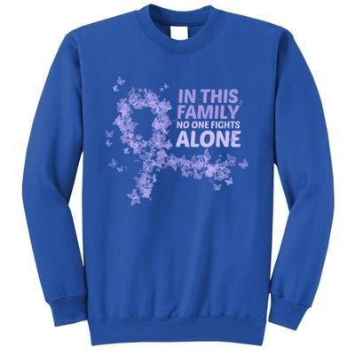 Esophageal Cancer Family Support Gift No One Fights Alone Gift Sweatshirt