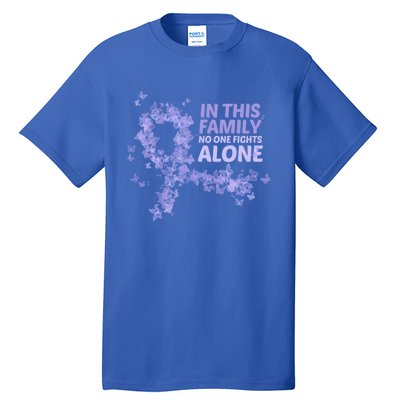 Esophageal Cancer Family Support Gift No One Fights Alone Gift Tall T-Shirt