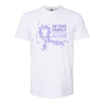 Esophageal Cancer Family Support Gift No One Fights Alone Gift Softstyle® CVC T-Shirt