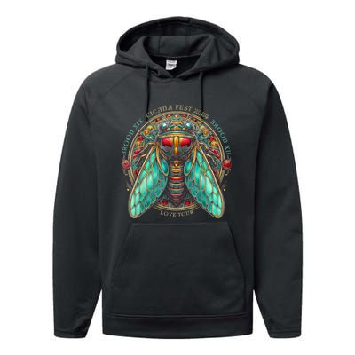 Entomology Cicada Fest 2024 Broods Xix & Xiii Love Performance Fleece Hoodie