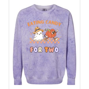 Eating Candy For Two Pregnant Halloween Colorblast Crewneck Sweatshirt