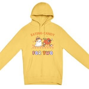 Eating Candy For Two Pregnant Halloween Premium Pullover Hoodie