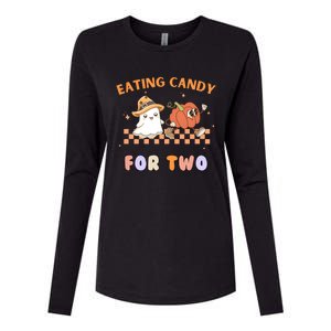 Eating Candy For Two Pregnant Halloween Womens Cotton Relaxed Long Sleeve T-Shirt