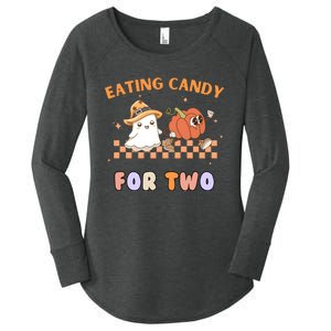 Eating Candy For Two Pregnant Halloween Women's Perfect Tri Tunic Long Sleeve Shirt