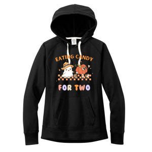 Eating Candy For Two Pregnant Halloween Women's Fleece Hoodie