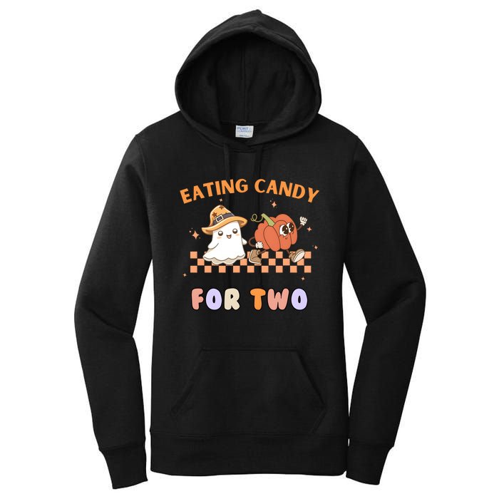 Eating Candy For Two Pregnant Halloween Women's Pullover Hoodie