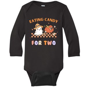 Eating Candy For Two Pregnant Halloween Baby Long Sleeve Bodysuit