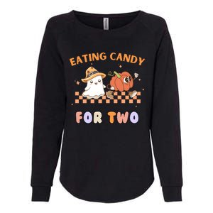 Eating Candy For Two Pregnant Halloween Womens California Wash Sweatshirt