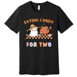 Eating Candy For Two Pregnant Halloween Premium T-Shirt