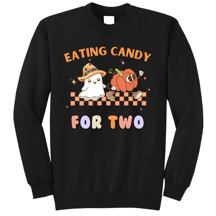 Eating Candy For Two Pregnant Halloween Tall Sweatshirt