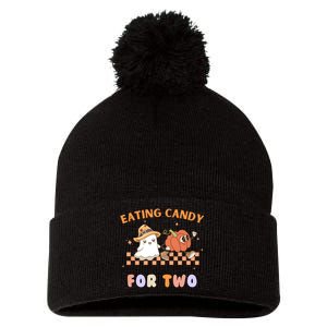 Eating Candy For Two Pregnant Halloween Pom Pom 12in Knit Beanie