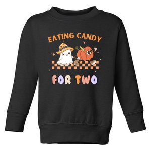 Eating Candy For Two Pregnant Halloween Toddler Sweatshirt