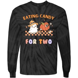 Eating Candy For Two Pregnant Halloween Tie-Dye Long Sleeve Shirt