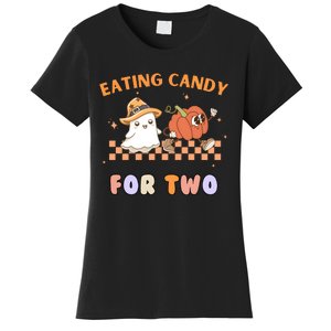 Eating Candy For Two Pregnant Halloween Women's T-Shirt