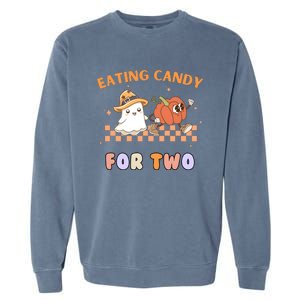 Eating Candy For Two Pregnant Halloween Garment-Dyed Sweatshirt