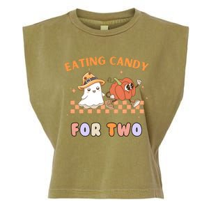 Eating Candy For Two Pregnant Halloween Garment-Dyed Women's Muscle Tee