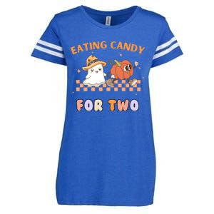 Eating Candy For Two Pregnant Halloween Enza Ladies Jersey Football T-Shirt