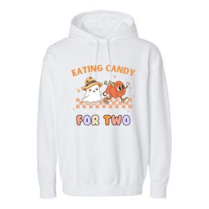 Eating Candy For Two Pregnant Halloween Garment-Dyed Fleece Hoodie