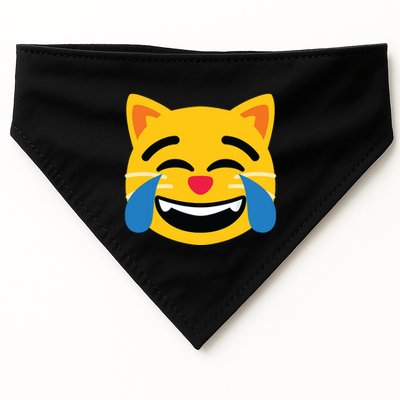 Emoticon Cat Face With Tears Of Joy USA-Made Doggie Bandana
