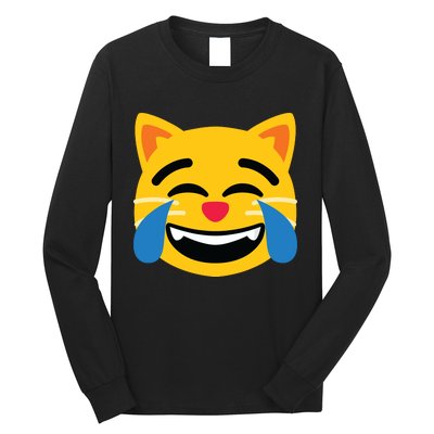 Emoticon Cat Face With Tears Of Joy Long Sleeve Shirt