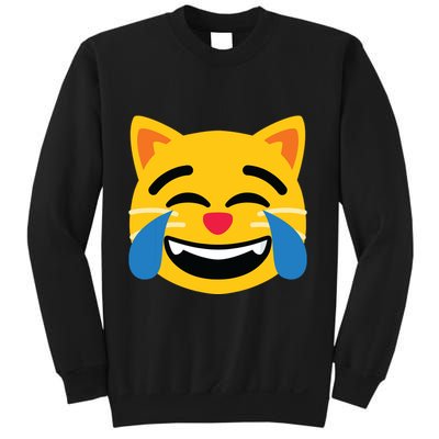 Emoticon Cat Face With Tears Of Joy Sweatshirt