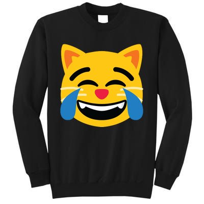 Emoticon Cat Face With Tears Of Joy Sweatshirt