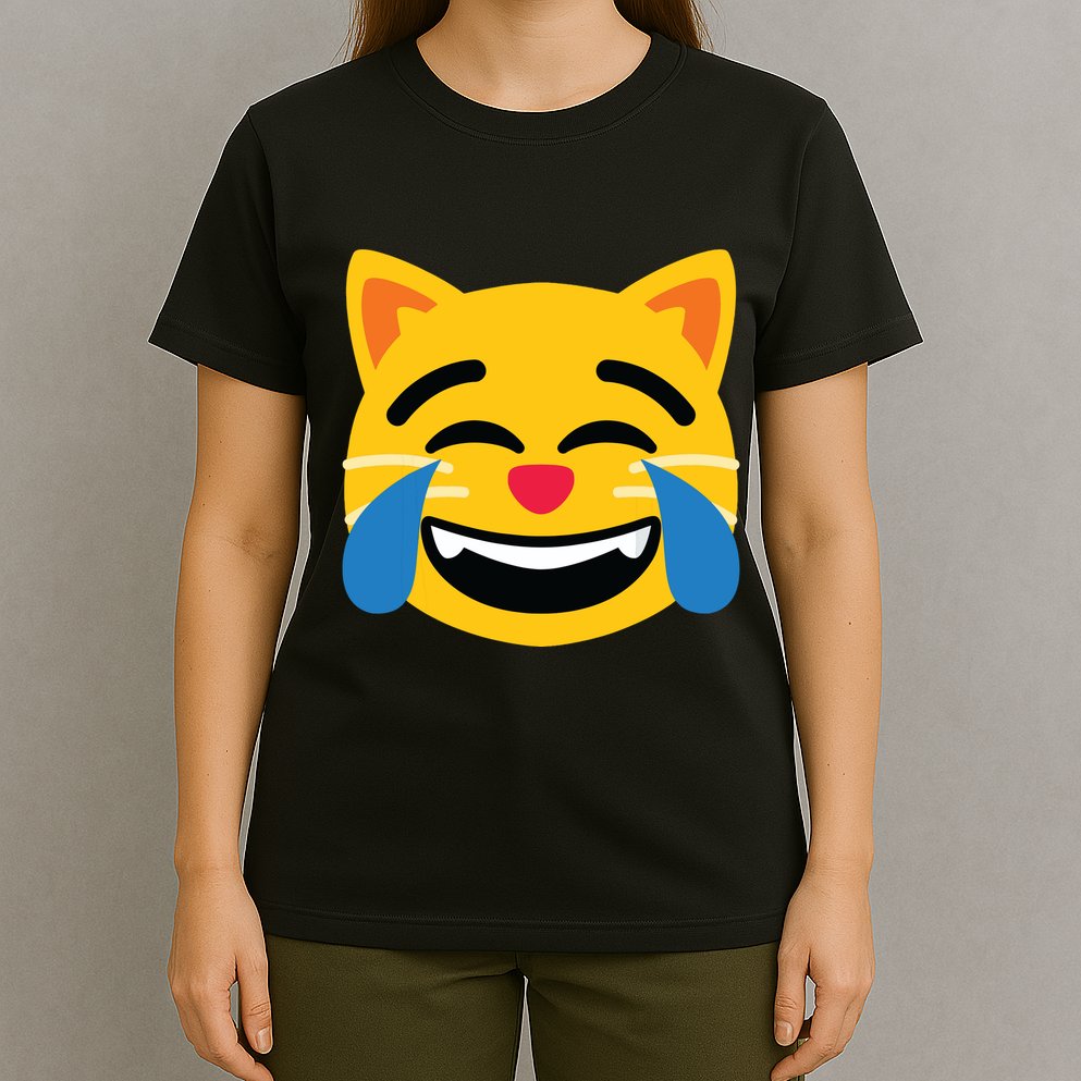 Emoticon Cat Face With Tears Of Joy T-Shirt