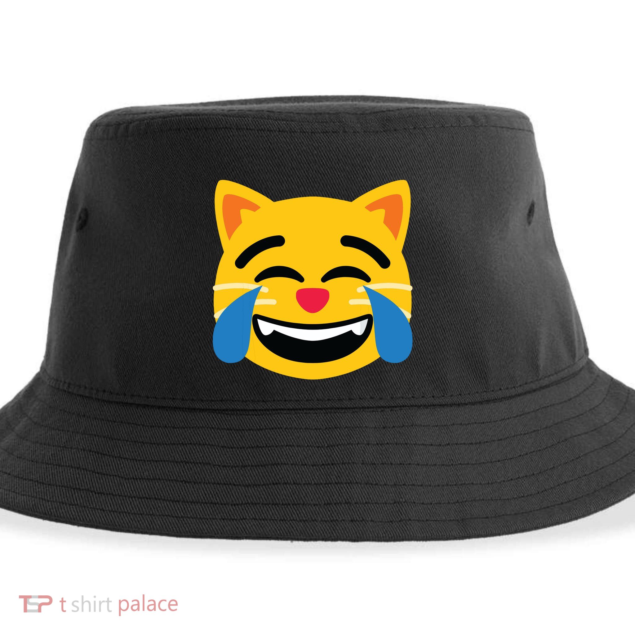 Emoticon Cat Face With Tears Of Joy Sustainable Bucket Hat