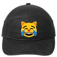 Emoticon Cat Face With Tears Of Joy 7-Panel Snapback Hat