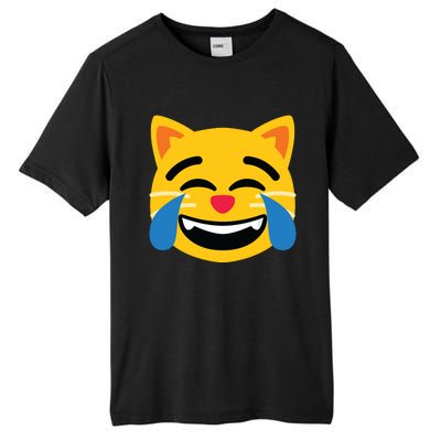 Emoticon Cat Face With Tears Of Joy Tall Fusion ChromaSoft Performance T-Shirt