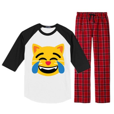 Emoticon Cat Face With Tears Of Joy Raglan Sleeve Pajama Set