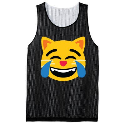 Emoticon Cat Face With Tears Of Joy Mesh Reversible Basketball Jersey Tank