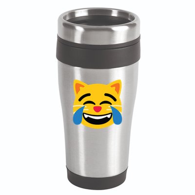 Emoticon Cat Face With Tears Of Joy 16oz Travel Tumbler