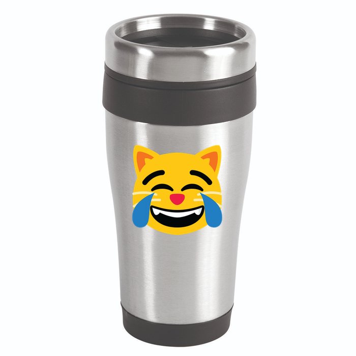 Emoticon Cat Face With Tears Of Joy 16oz Travel Tumbler