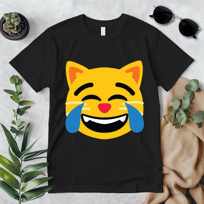 Emoticon Cat Face With Tears Of Joy Premium T-Shirt