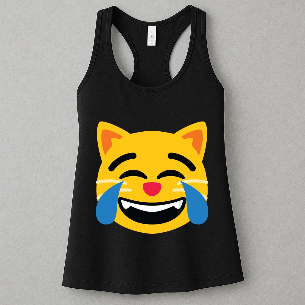 Emoticon Cat Face With Tears Of Joy Womens Tank Top