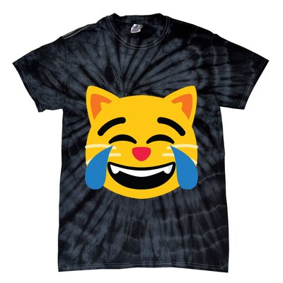 Emoticon Cat Face With Tears Of Joy Tie-Dye T-Shirt