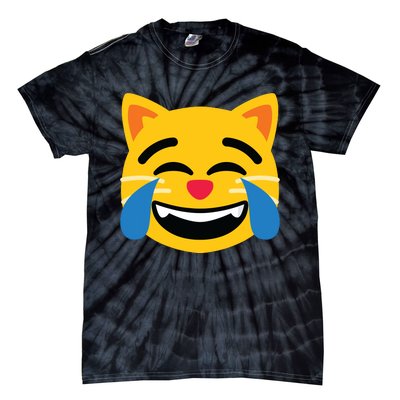 Emoticon Cat Face With Tears Of Joy Tie-Dye T-Shirt