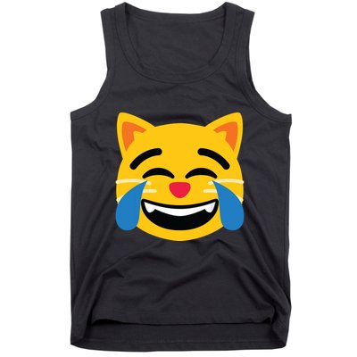 Emoticon Cat Face With Tears Of Joy Tank Top