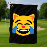 Emoticon Cat Face With Tears Of Joy Golf Towel