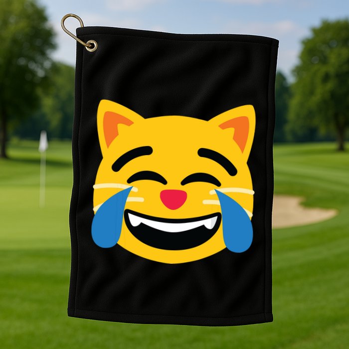 Emoticon Cat Face With Tears Of Joy Golf Towel