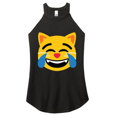 Emoticon Cat Face With Tears Of Joy Women's Perfect Tri Rocker Tank