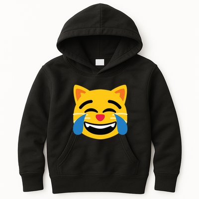 Emoticon Cat Face With Tears Of Joy Kids Hoodie