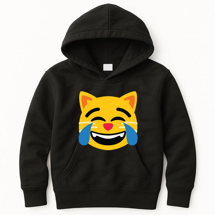 Emoticon Cat Face With Tears Of Joy Kids Hoodie