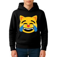 Emoticon Cat Face With Tears Of Joy Kids Hoodie